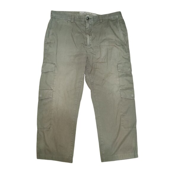 Gap Aiden Summer Chino 35 Olive Green Cargo Utility Pockets Casual Pants Grunge - Picture 1 of 10